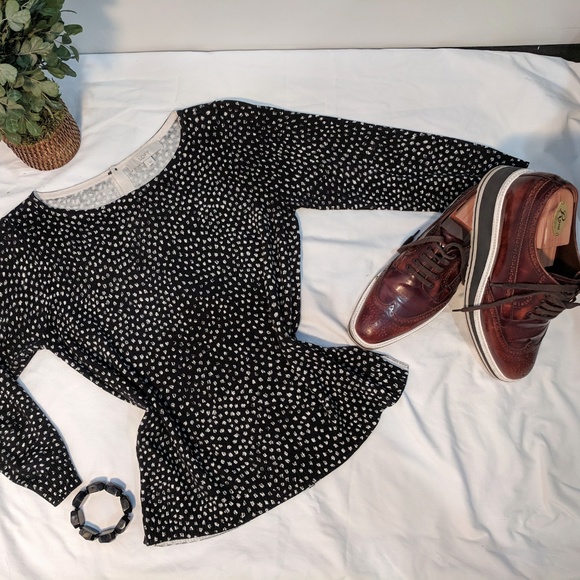 LOFT Sweaters - Ann Taylor LOFT Black Spotted Cardigan Size Medium
